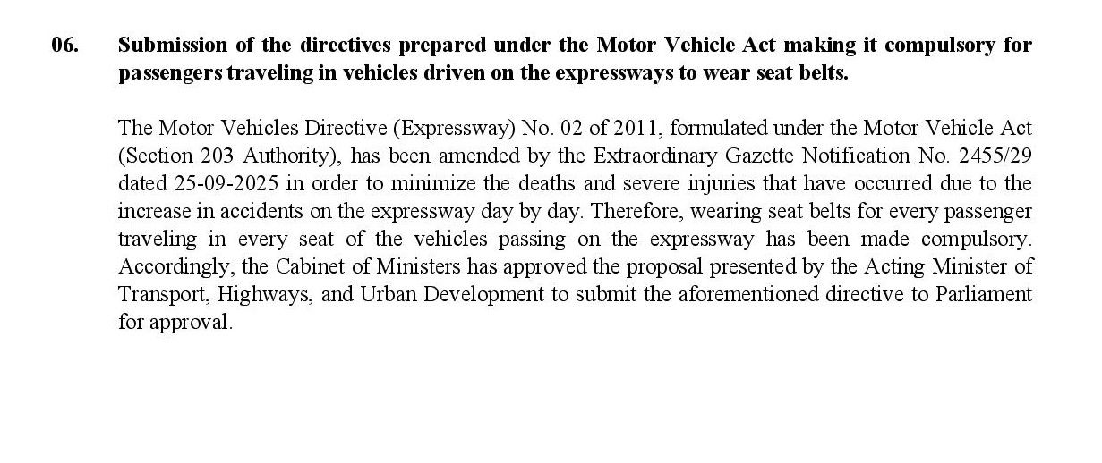 Seatbelt Regulations Update