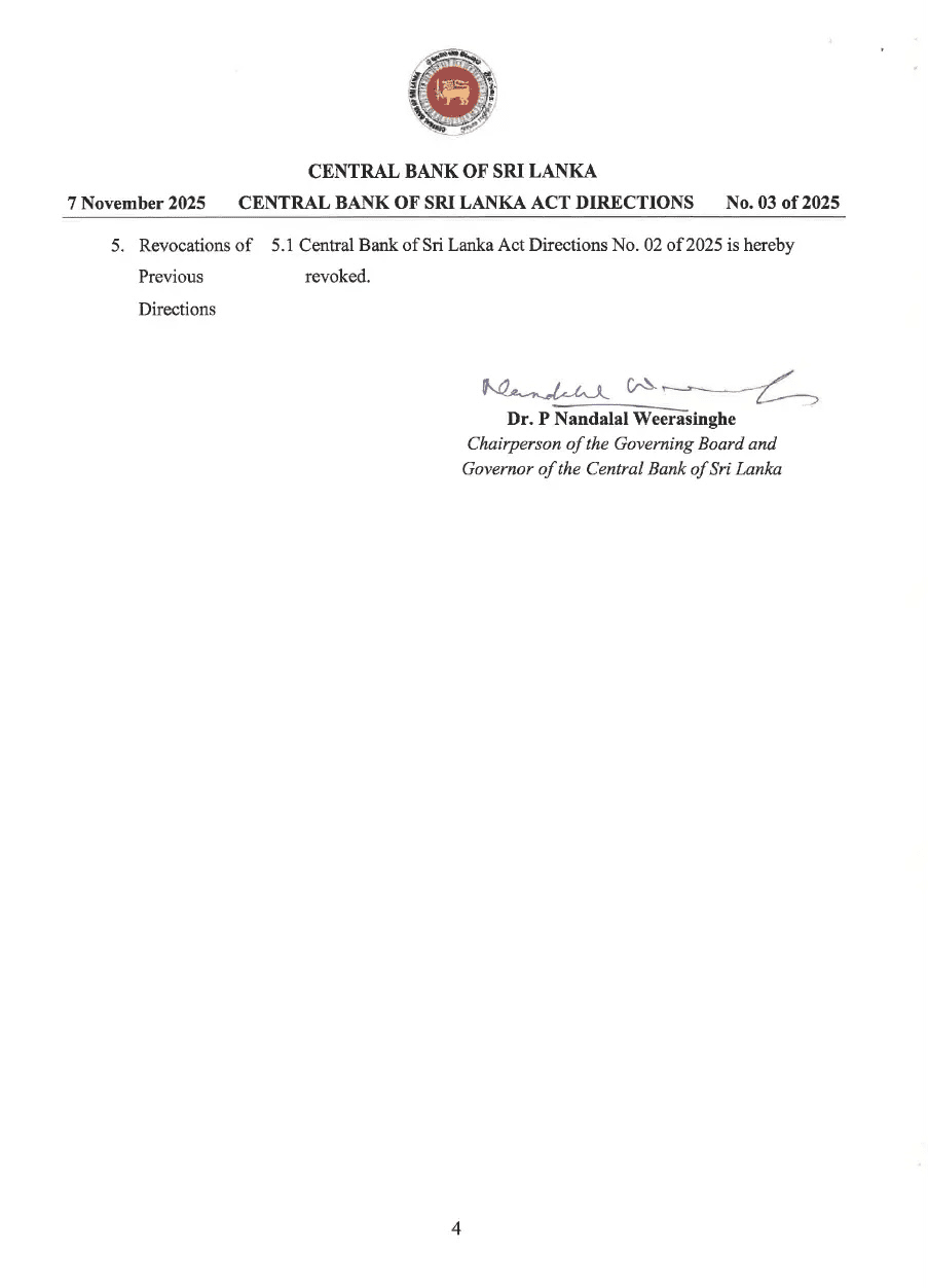 Central Bank Sri Lanka leasing update 3