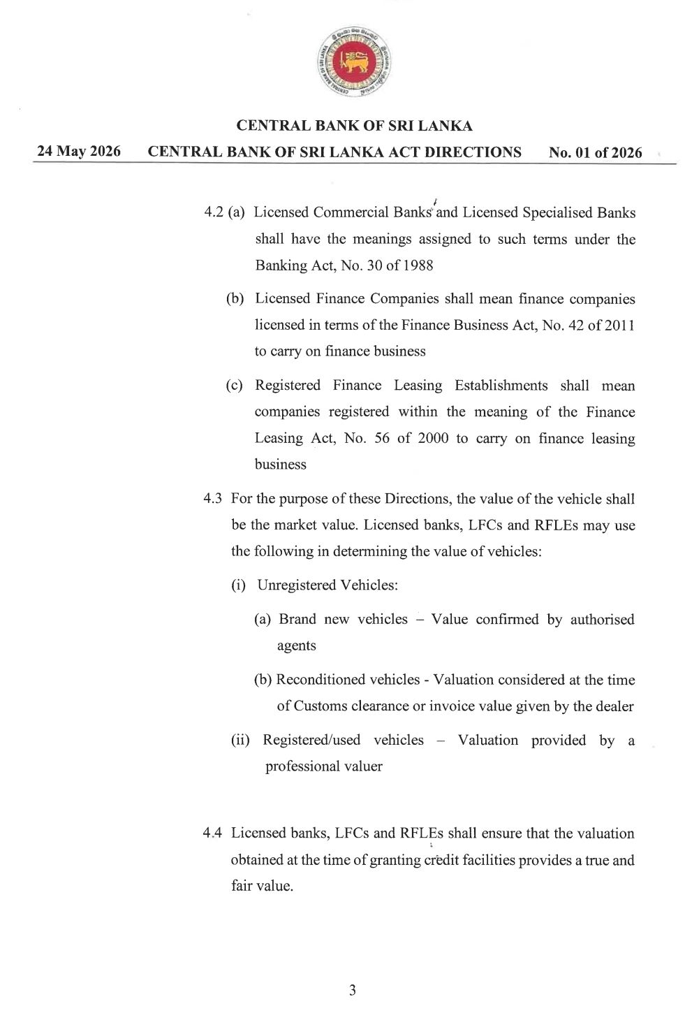 CBSL Direction Document Screenshot 2