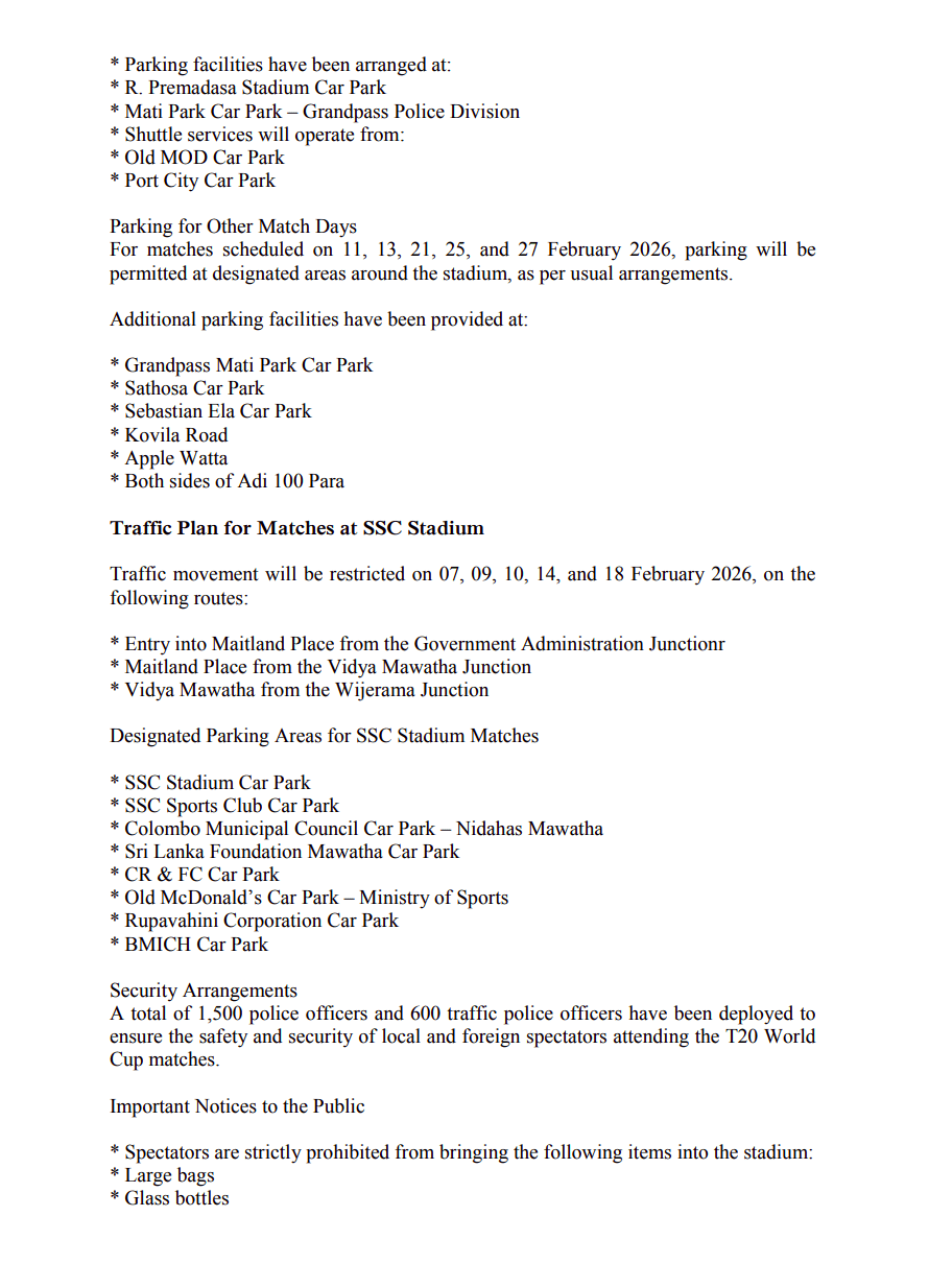 Special traffic plan notice - Image 2