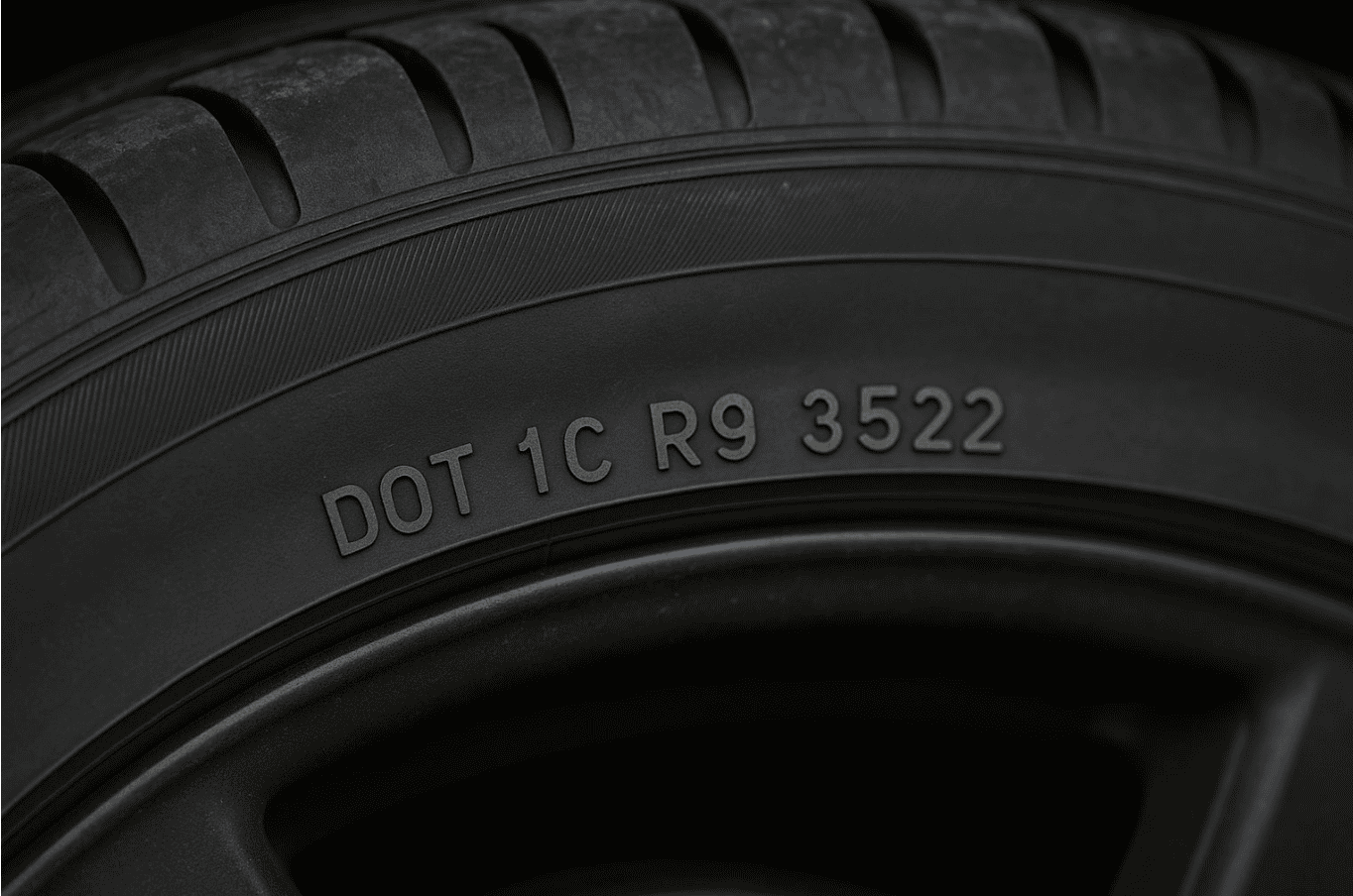 DOT code on tyre sidewall