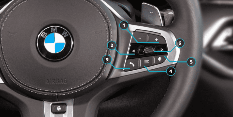 Steering wheel Bluetooth and Voice Command buttons