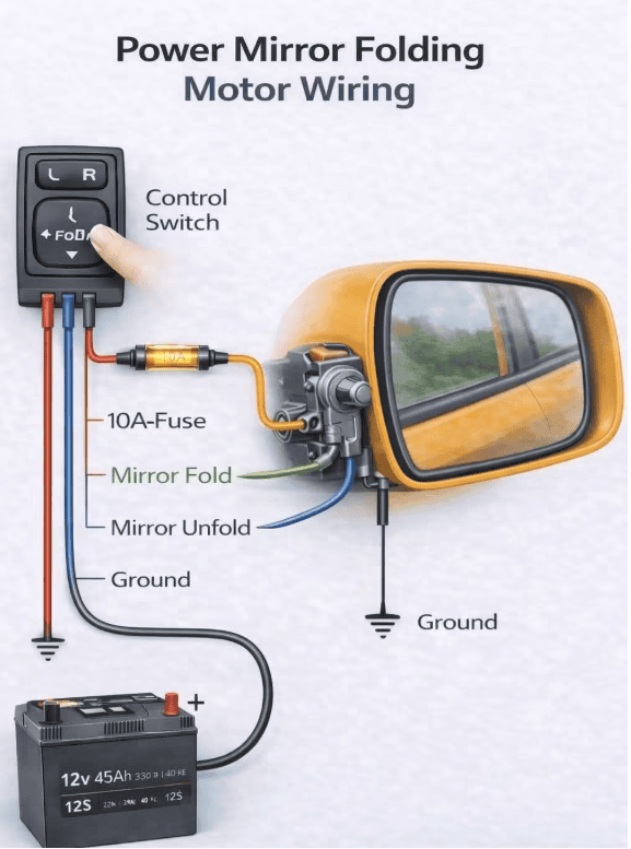 Retractable Mirror Mechanism